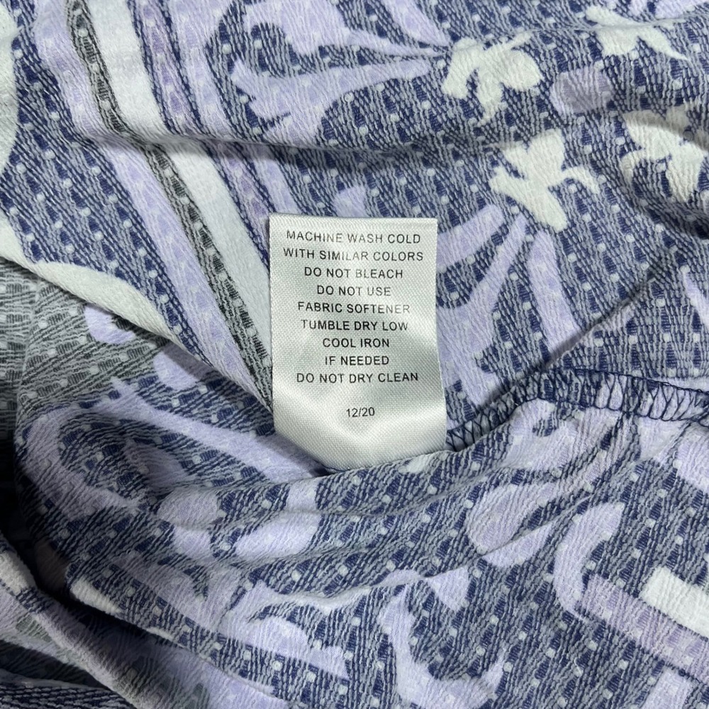 IBKUL Womens Purple Blue Tile Print UPF 50+ Quarter Zip Mock Neck Top Small Golf - Picture 9 of 11